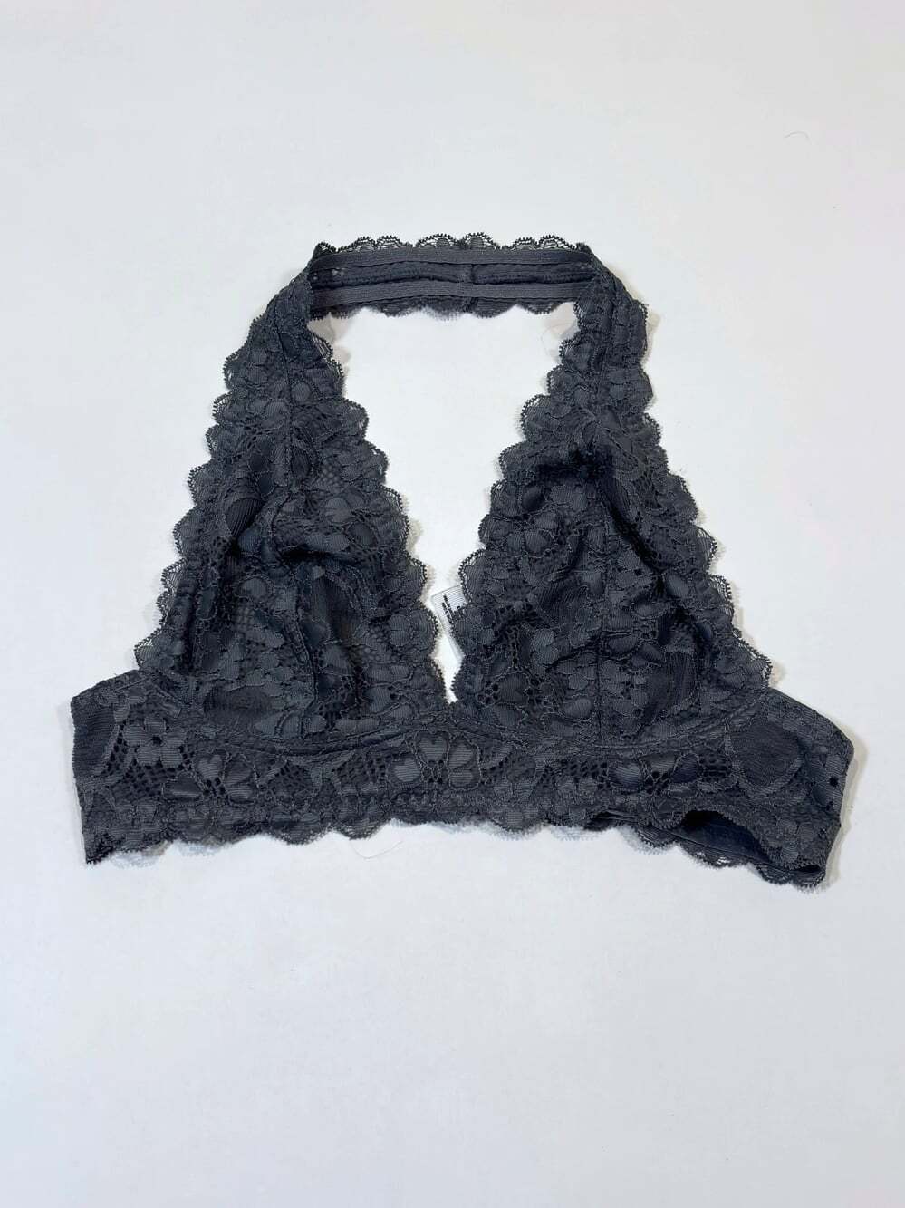 Free People Lace Galloon Halter Bralette Bra Unlined Grey - Size XS